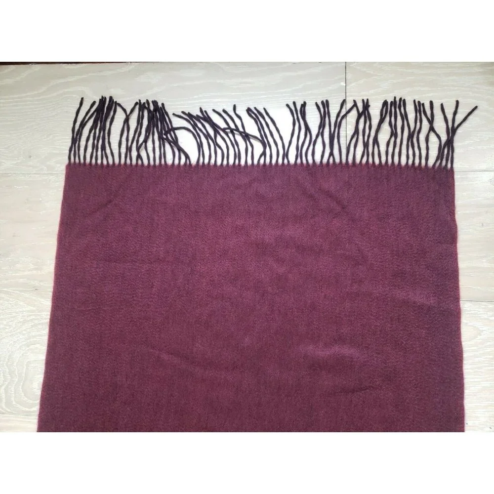 Kinji Cashmere Scarf Long Two Tone Fringe Runway Designer Luxury MSRP $4,980